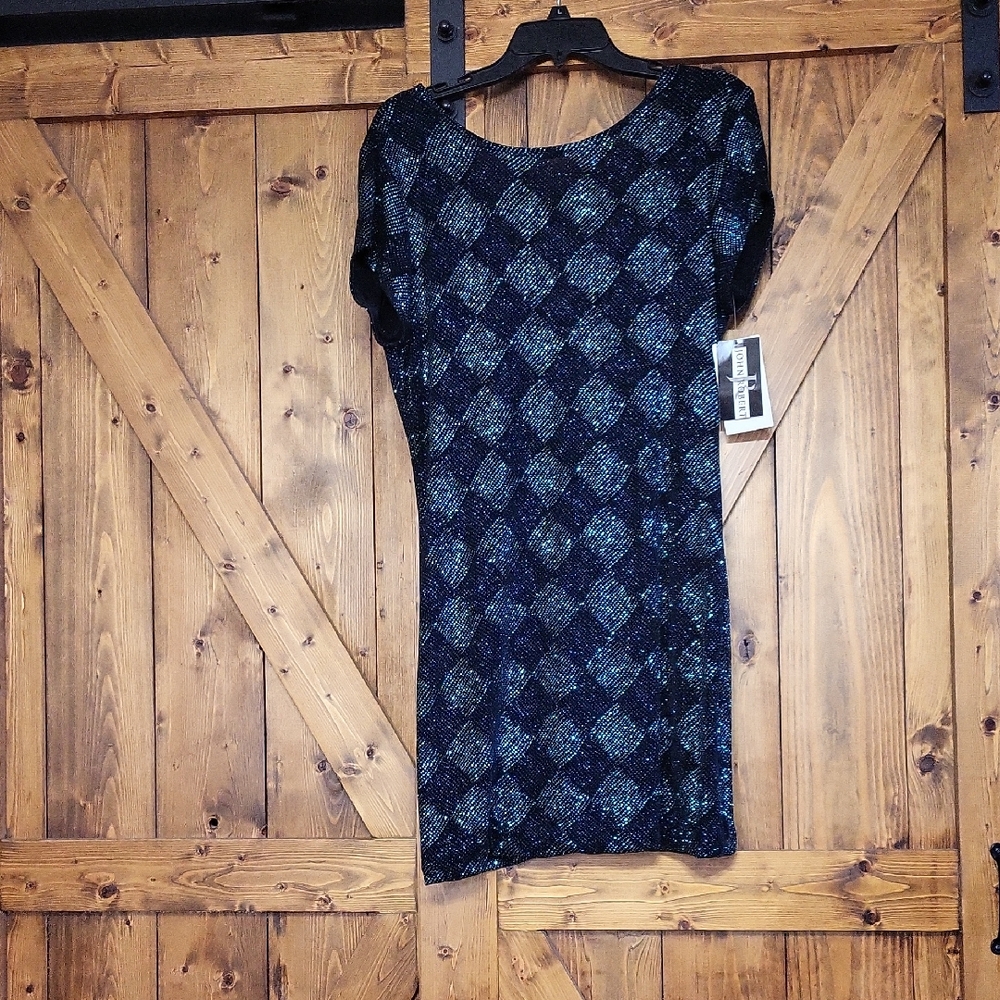 Blue Sequin Dress,size 12 New With Tags,$68 Retail.Pit To Pit 21 Inch,length 33